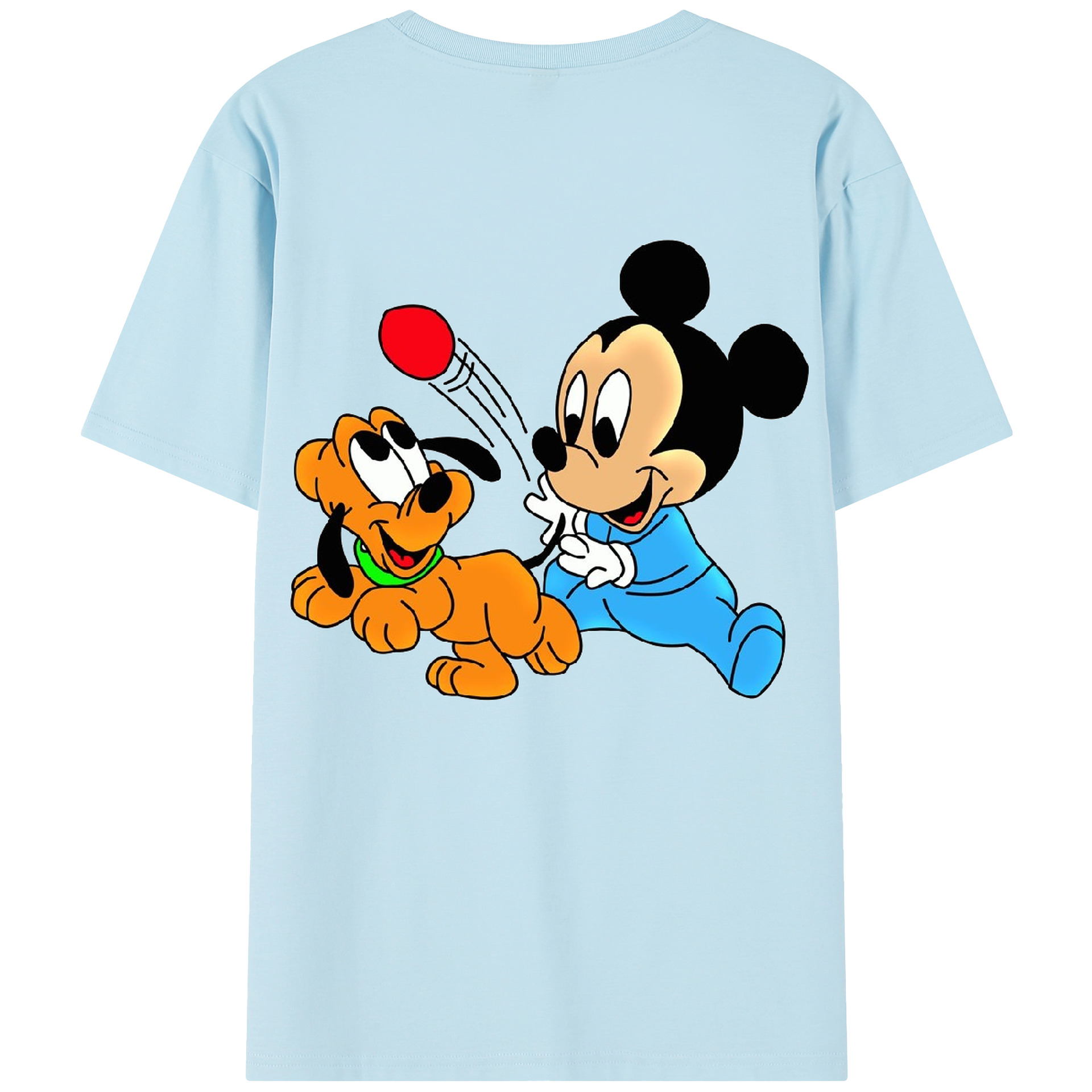 （画像用） ミッキーマウス Mickey Mouse 綿100％半袖Tシャツ（背面プリント）